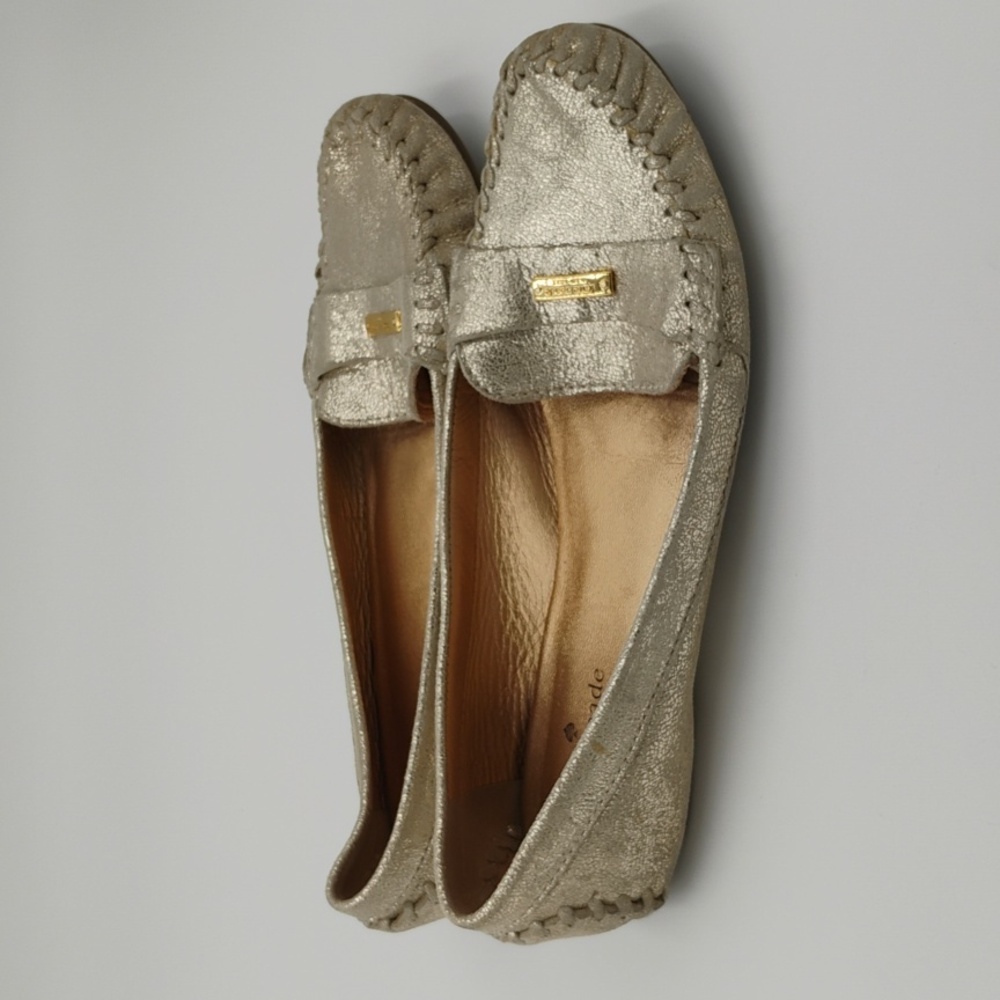 Kate Spade Gold Loafers - Picture 3 of 5